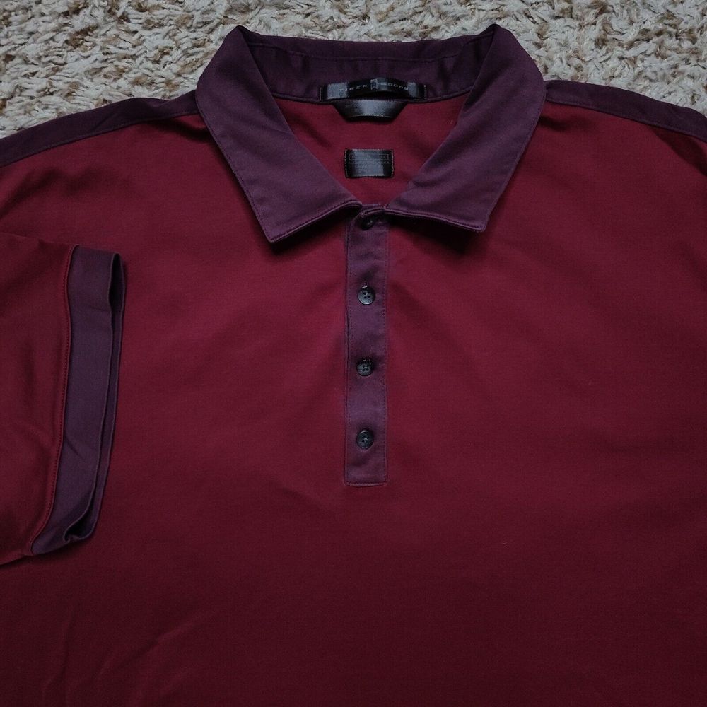 Tiger Woods Maroon Polo Men Sz Xl Short Sleeve Golf Classic Shirt